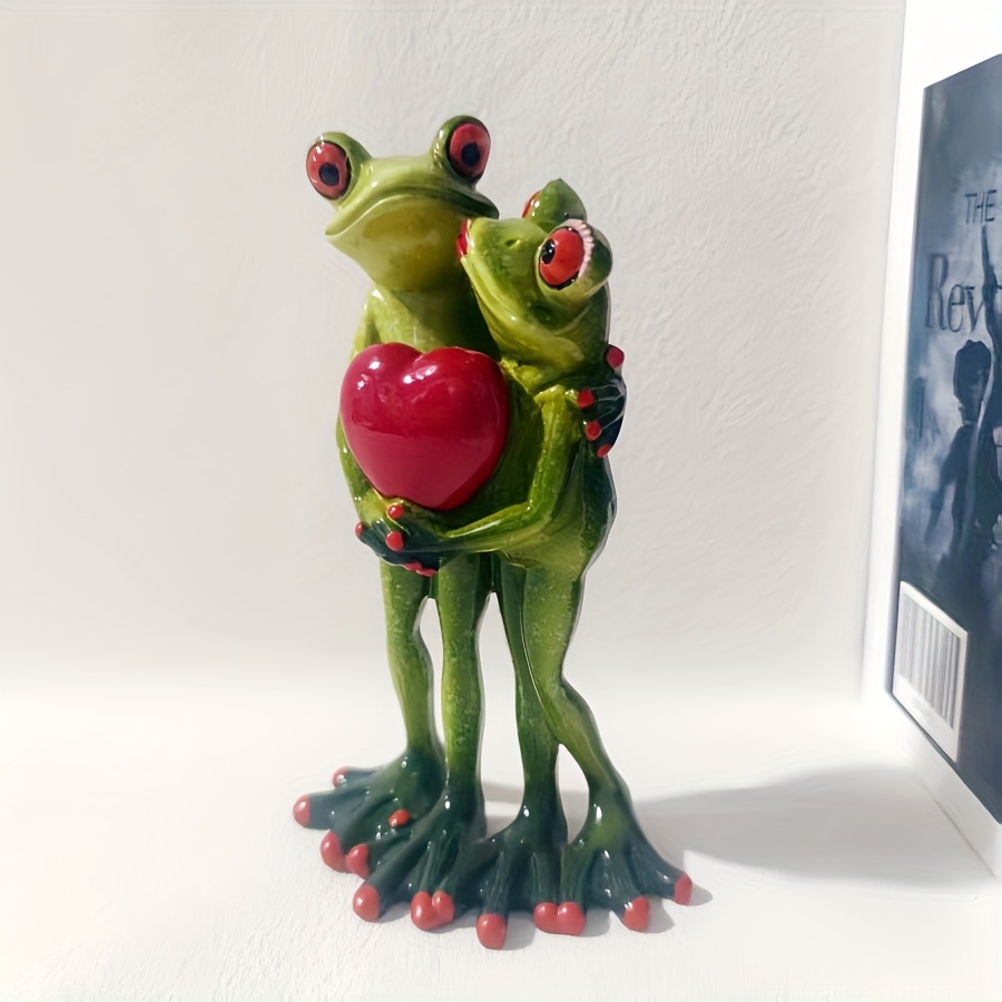 E-shop 1 Stück Romantische Froschstatue für Paare – Händchen haltende Resin-Figur, Hochzeits- Valentinstagsgeschenk, Jubiläums-Erinnerung, Niedliches