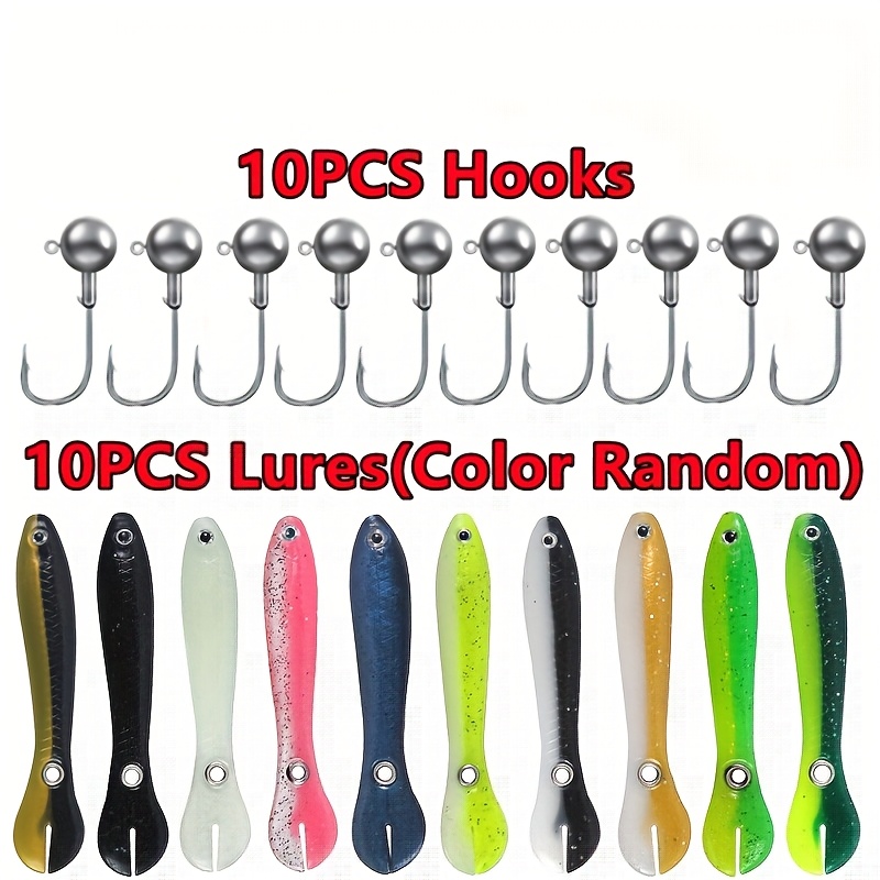 20pcs Random Soft Fishing Lure Kit Bionic Bait Simulation Artificial Swim Wobbler With Crank Jig Head Hook Lure Fishing Tackle