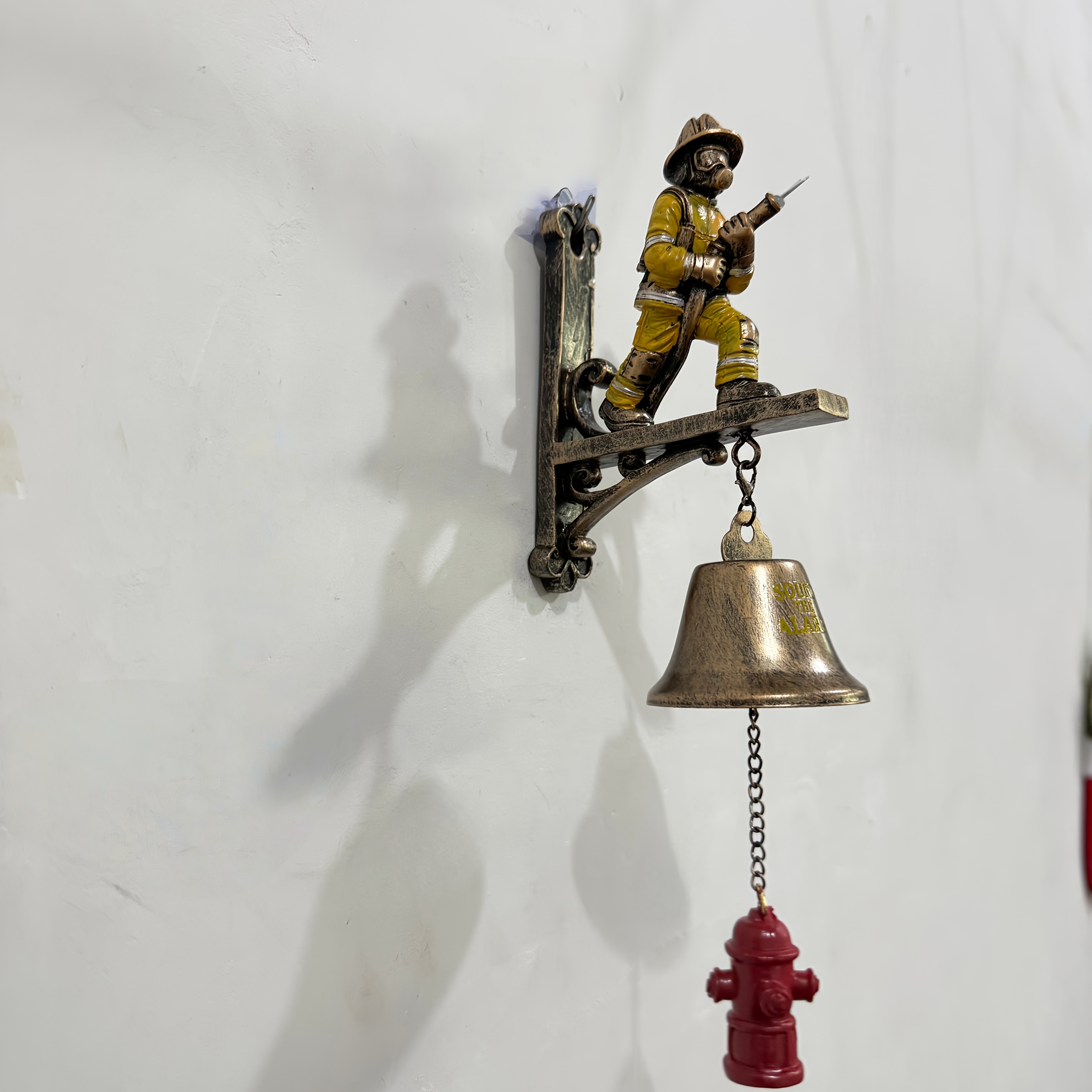 Image of To Firefighters Decorative Doorbell, A Gift For Firefighter , Wall-mounted Resin Decorative Doorbell, Home Decoration Pendant, For Indoor And Outdoor Use