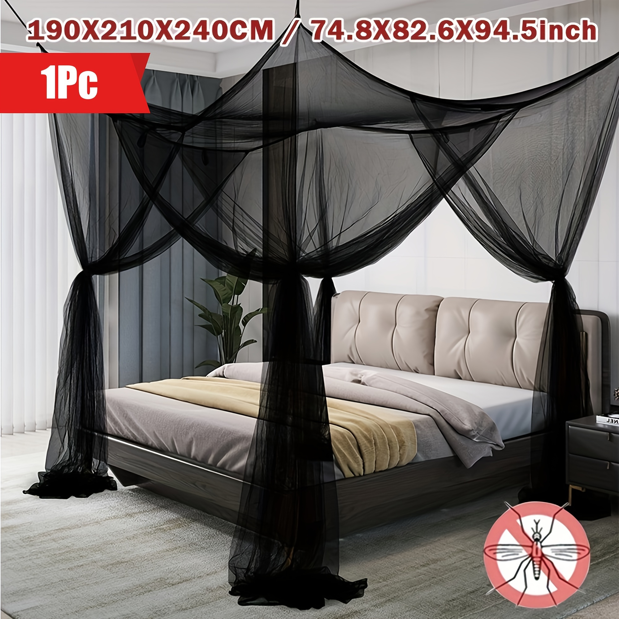 

- Bed Mosquito Net, 1pc Polyester For & , -, Required 4 & Bolts Included