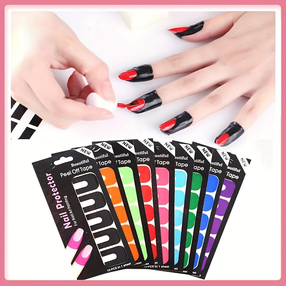 

50pcs -proof Nail Polish Protectors - Tape For Easy Manicure & Pedicure,