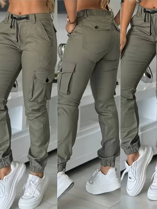 new casual fashion womens multi pocket cargo pants