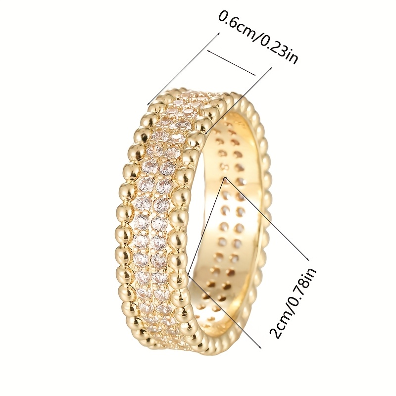 Women's Simple Beaded Edge Design Synthetic Zirconia Ring Set