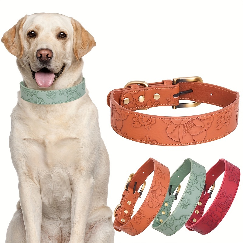 

Adjustable Pu Leather Dog Collar, Durable With Buckle, Easy Cleaning, Exquisite For Small To Medium Dogs