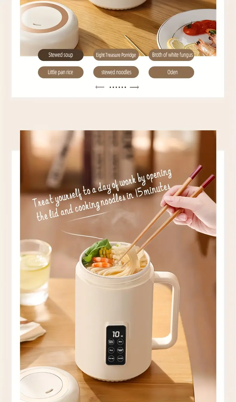 portable electric hot pot multifunctional stew pot for cooking soup rice desserts hot tea coffee large capacity nano grade   inner liner compact and convenient suitable for outdoors office home use Product details 11