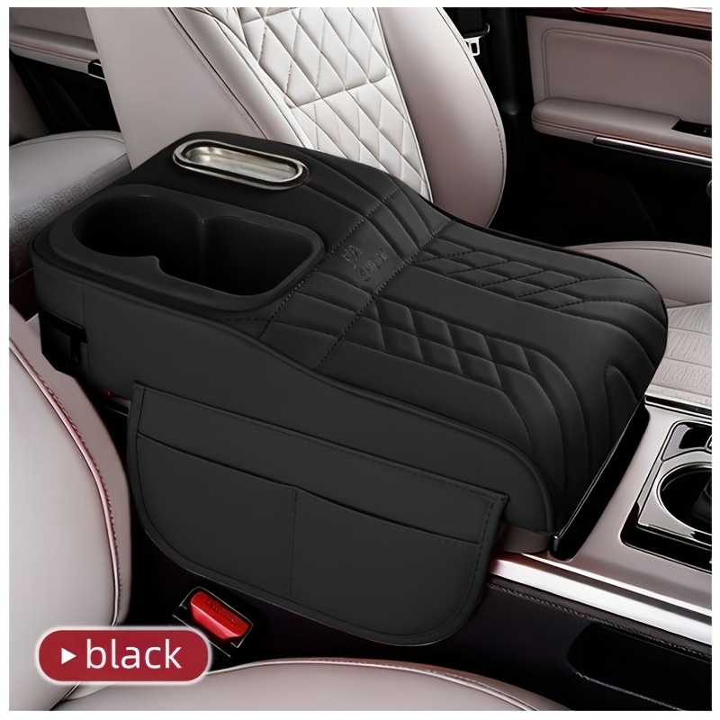 TEMU 1 Car Center Armrest Pad, Heightened Model With Tissue Box, Water Cup Holder, Optional Storage Pad