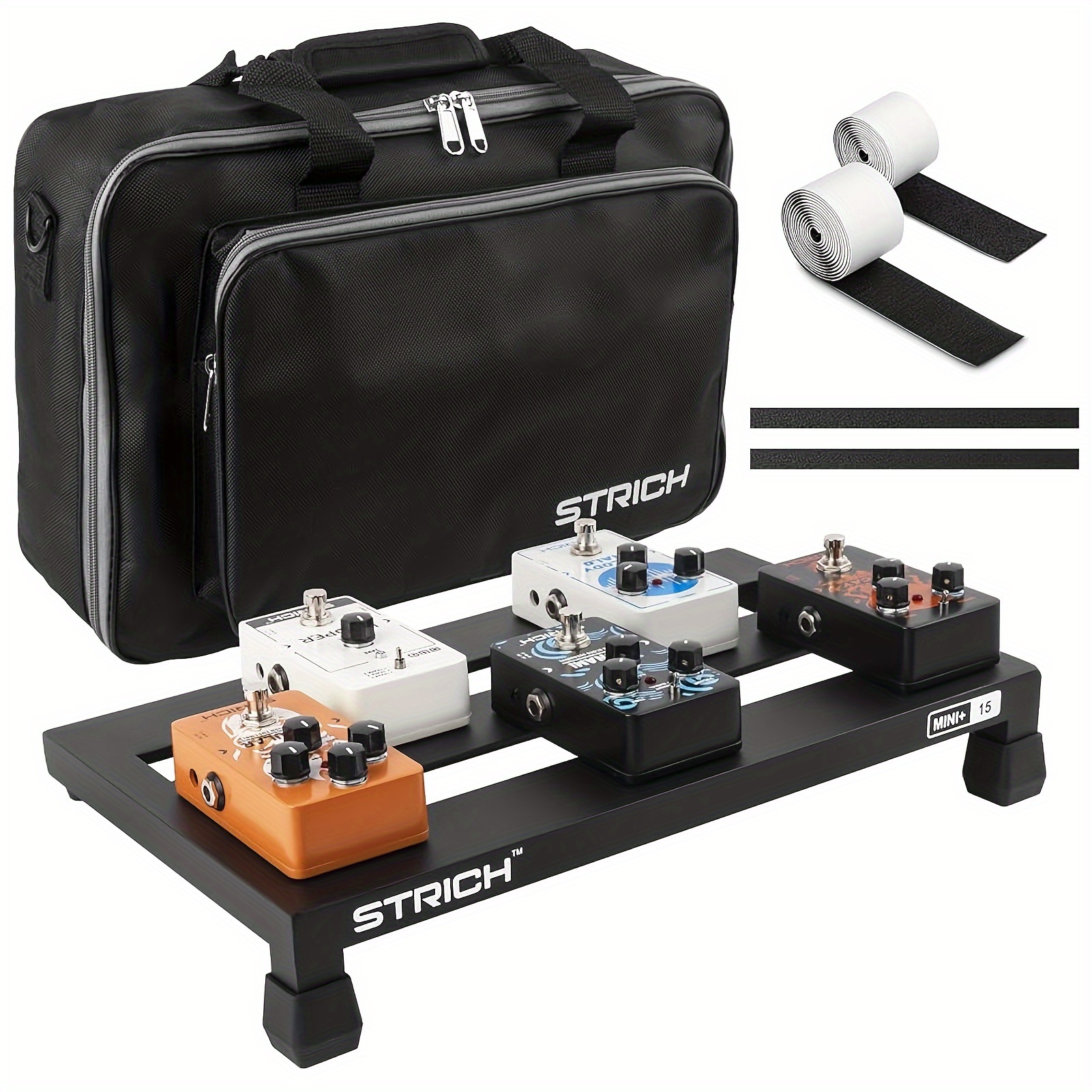 TEMU STRICH Super Léger de Pédale en Alliage d'Aluminium - Poids de 1.2lb, Dimensions 15" X 8.66", Portable avec Sac de Transport, MINI+ 15 3-Rangées