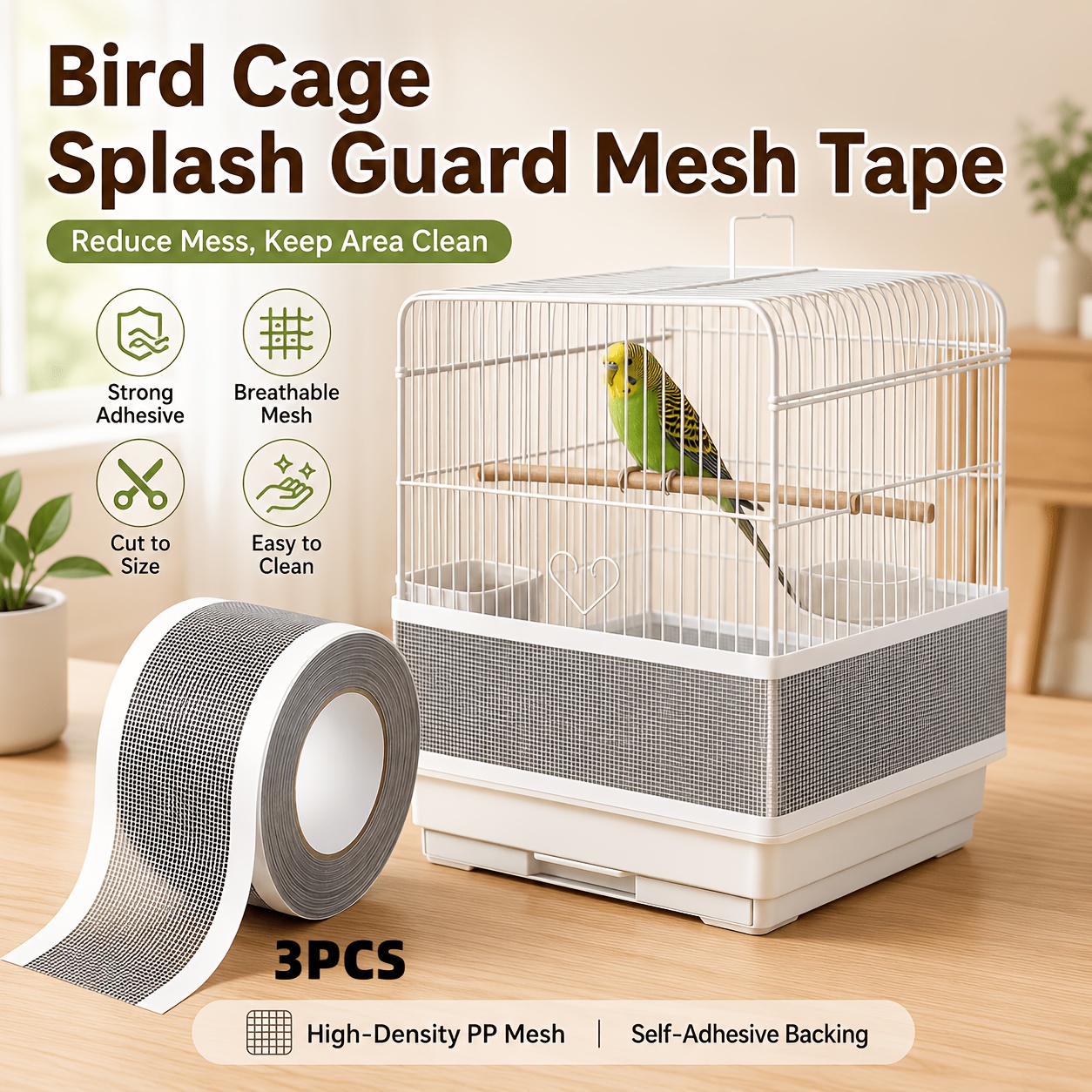 TEMU 3pcs Bird Cage Splash Guard