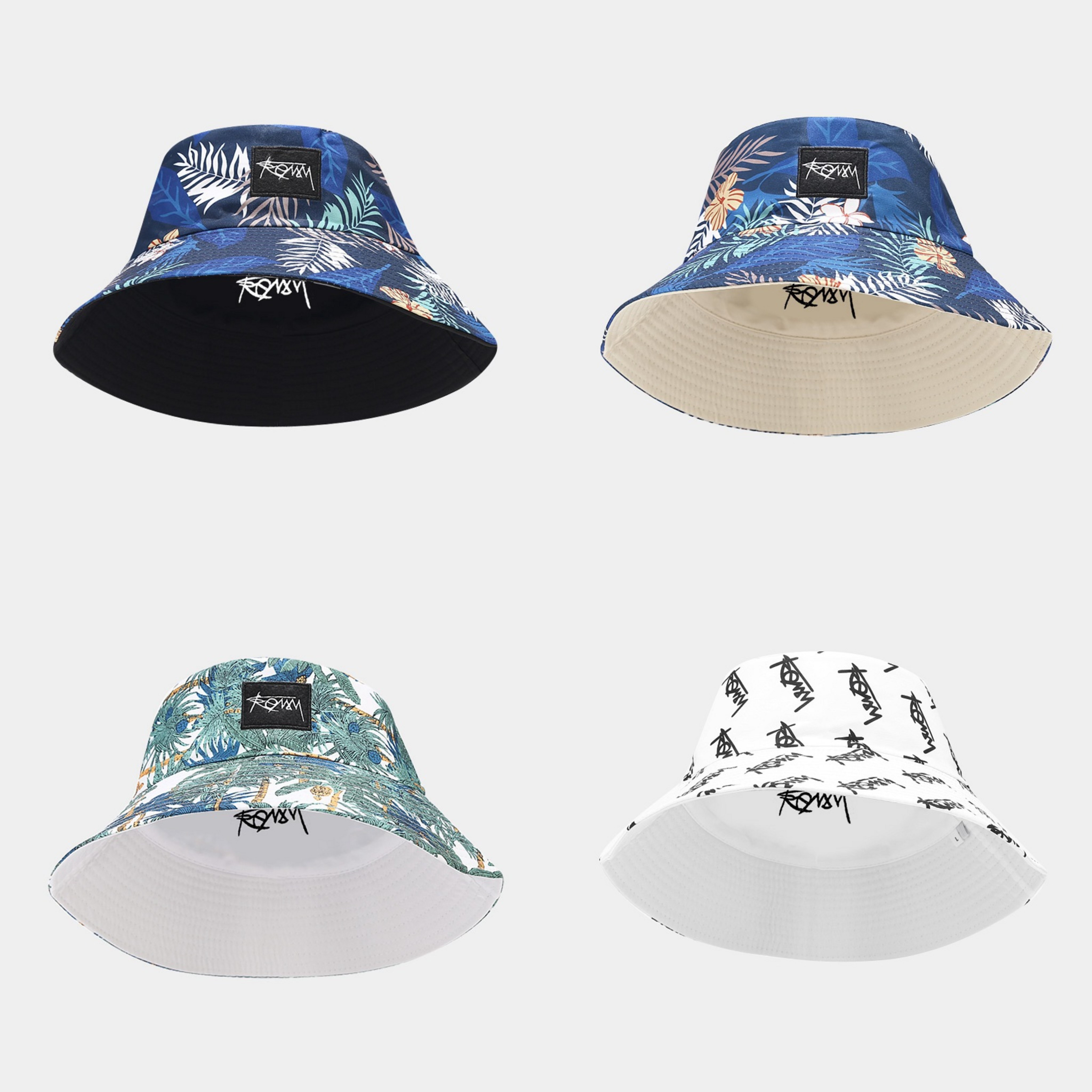 

Fashionable Double-sided Bucket Hat, Spring Summer Sunshade Fashion Letter Embroidery Sun Hat, Women's Large Brim Personality Sun Protection Hat