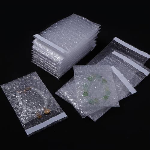 50pcs double sided self white transparent bubble mailers self sealing packaging bags dust proof bags for bracelets necklaces earrings rings keys small items anklets beads hair accessories hair clips cushioning protective