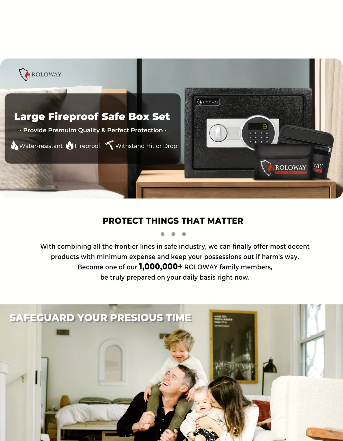 a heavy duty fireproof with a golden bag a safe with a password lock and key lock suitable for storing cash documents and black details 0