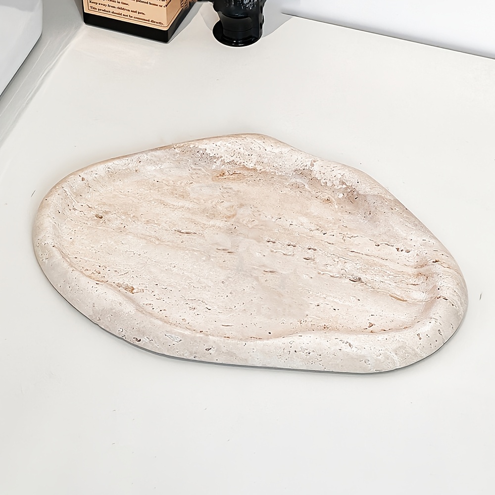 1 Natural Marble Jewelry Storage Tray, a Premium Stone Cloud-shaped Entryway Decor Piece, Suitable for Home, Bathroom, Kitchen, Living Room, Bedroom, Coffee Table, Dining Room, and Room Decoration, Non-Food Contact