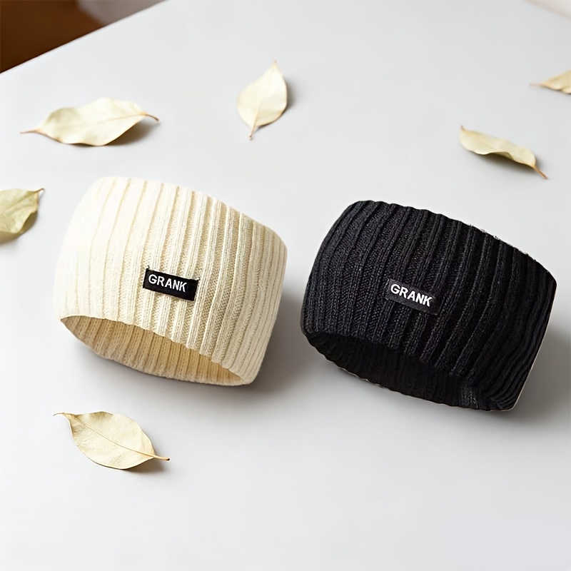 TEMU 2pcs Warm Windproof Simple Headbands, Winter Ear Warmers, Solid Color Headwear, Stylish And Comfortable Universal Headbands, Suitable For Daily
