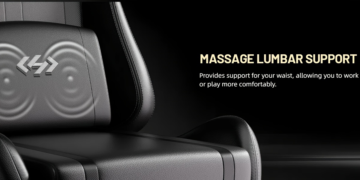 A Gaming Chair Featuring a Pocket Spring Cushion, Adjustable Height, Ergonomic Design with Massage Lumbar Support, Made of Faux Leather, And Capable of Swiveling, Ideal for Both Gaming And Office Use.