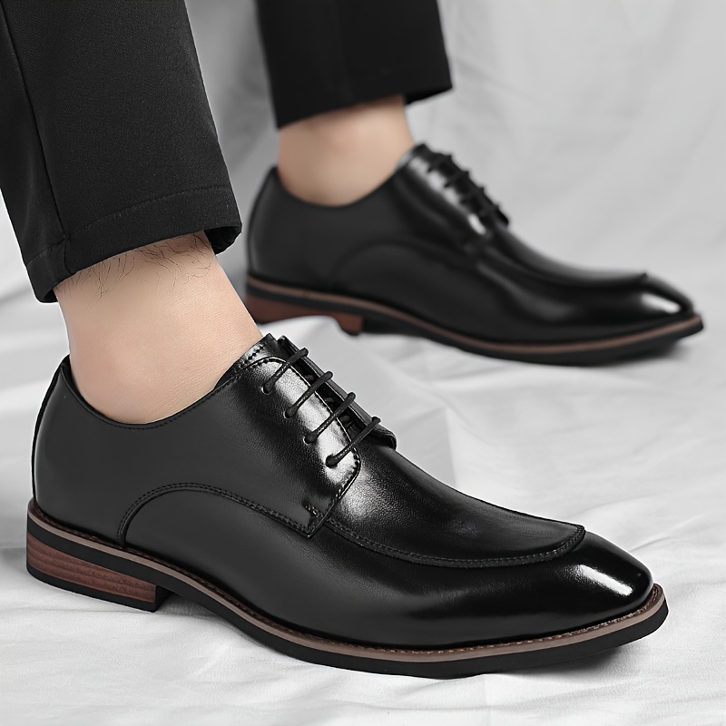 Men\'s Black Leather formal elegant Lace-Up Derby Shoes Elegant smooth black derby shoes In Primis | online sales on  main image 4