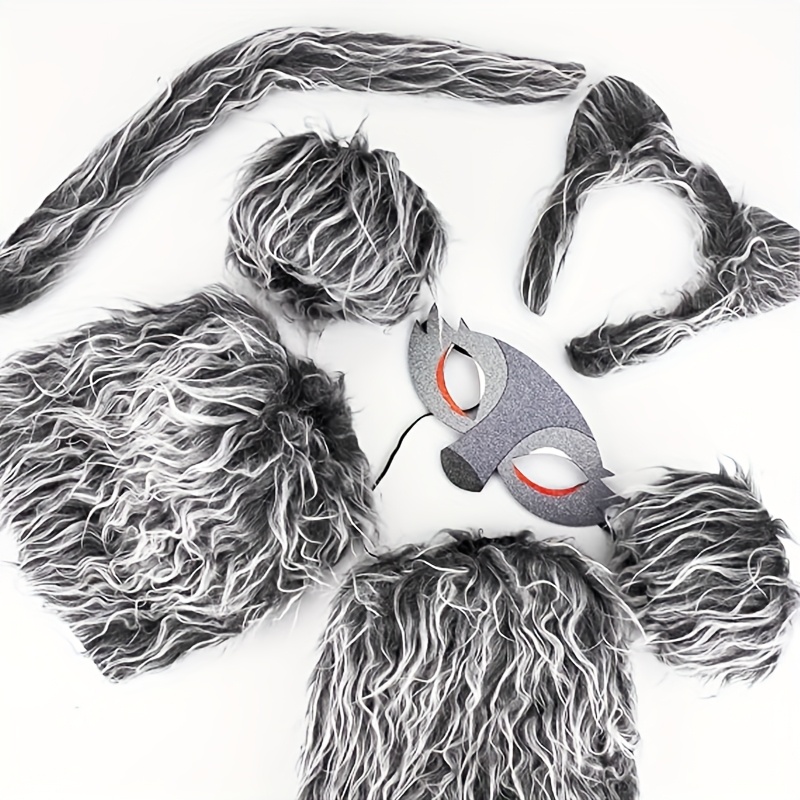 Kavoc Wolf Costume Set - Werewolf Mask, Tail & Gloves For Halloween