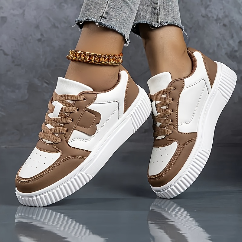 TEMU Unisex Freizeitschuhe, Modell 2026, weiß, Damen weiße länderübergreifende Übergröße, ultraleichte modische Skate-Schuhe für Studenten mit dicker