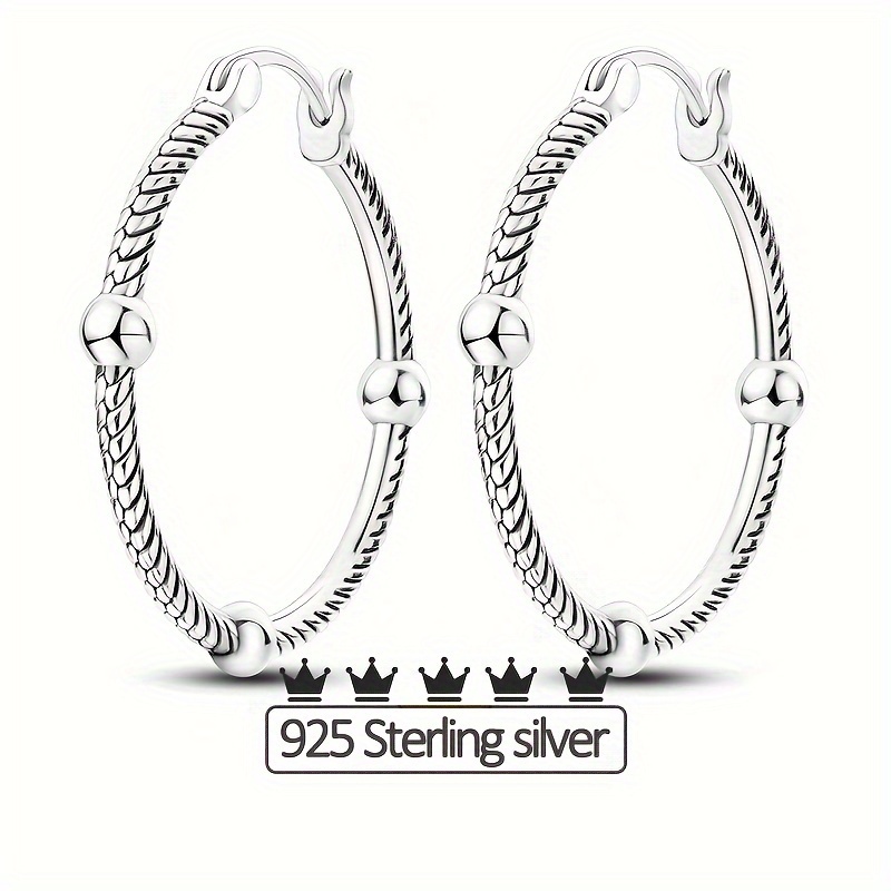 925 Silver High Ladies' Earrings for Sensitive Skin, 4g