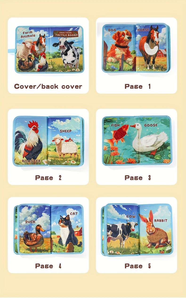 Early Development & Activity Toys For Babies, Tactile Perception, Early Education Cloth Book, Newborn Baby Gift Set, Halloween Gifts, Christmas Gifts, Soft Touch Picture Book, Baby Toys