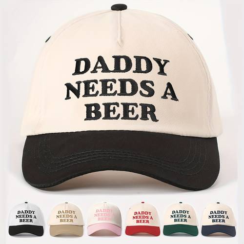 1 embroidered daddy color block cap unisex trucker hat breathable adjustable golf womens fashion curved brim y2k couple style