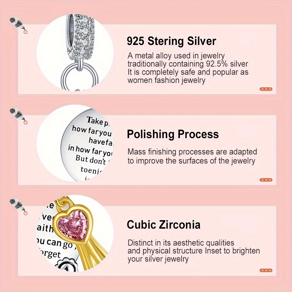 Women Graduation Dangle Charm 925 Sterling Silver Pendant