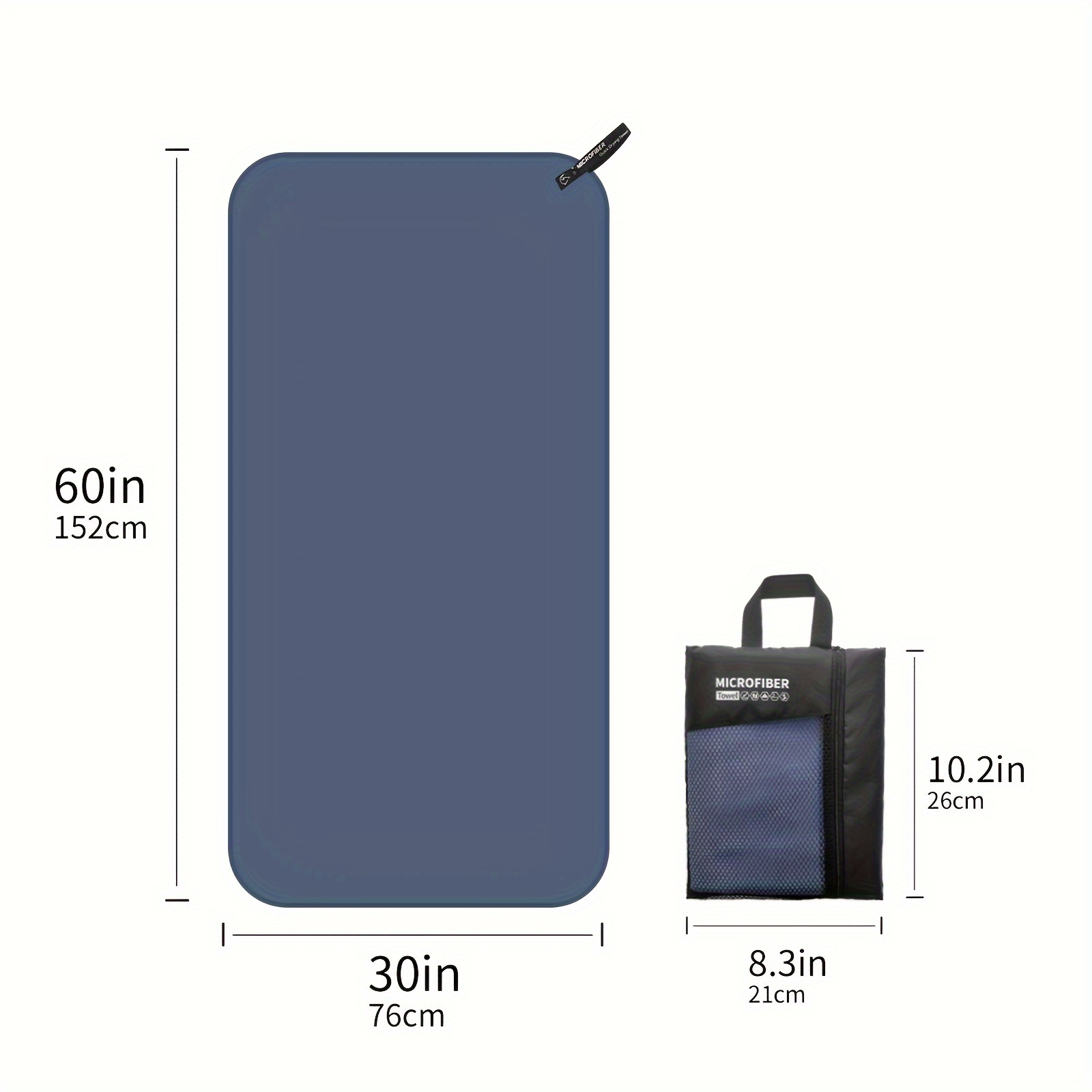 Quick Dry Microfiber Towel for Beach and Swim, Lightweight