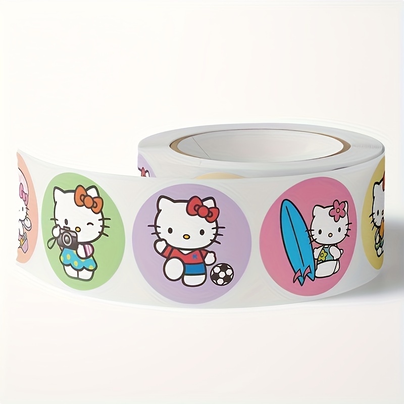 500pcs Sanrio Hello Kitty Cartoon Stickers - Matte Finish, Round Decals for Phones & Cups, Perfect for Daily Office Supplies