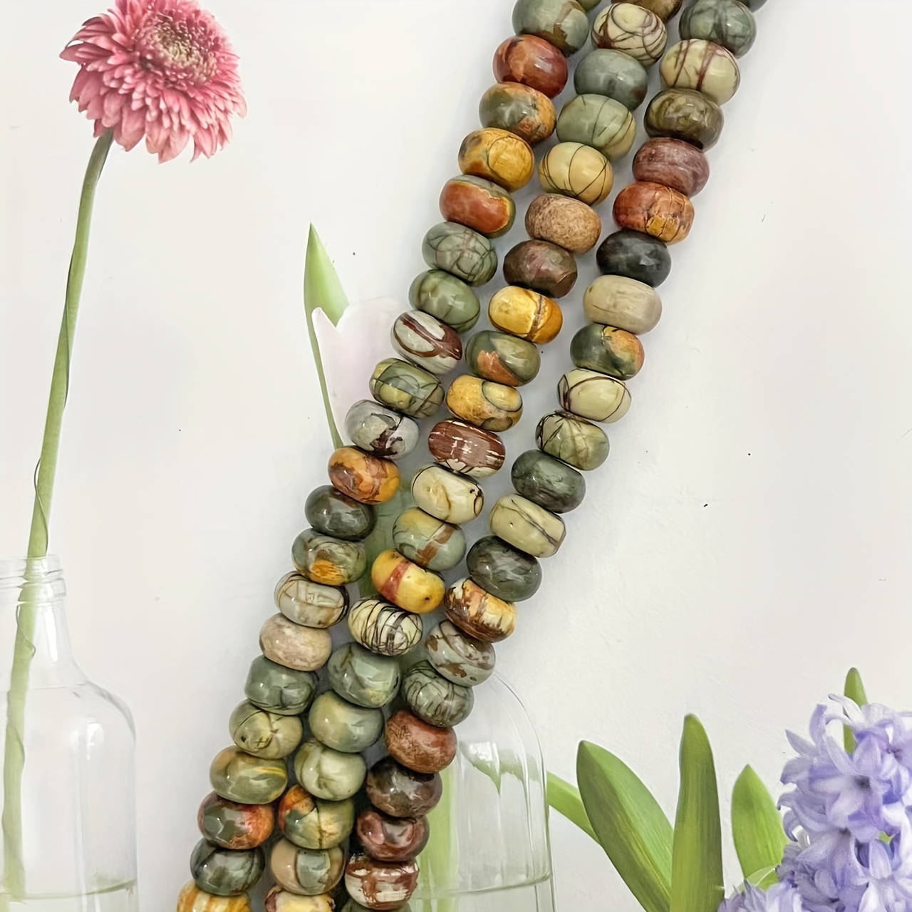 Natural Red Line Pine Abacus Beads for Jewelry Making