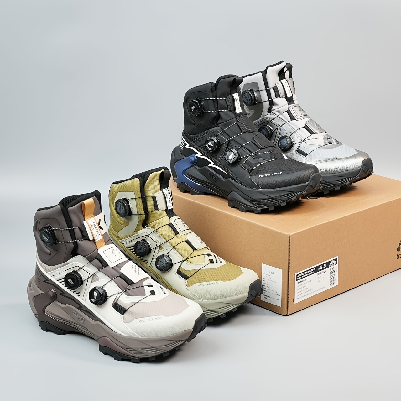[Sneakers] Men'S Outdoor Shoes Boots Anti-Slip Shock Absorption Mid-High Cut Casual Shoes Comfortable Trail Running Shoes Fashion Sports Running Shoes Men Shoes