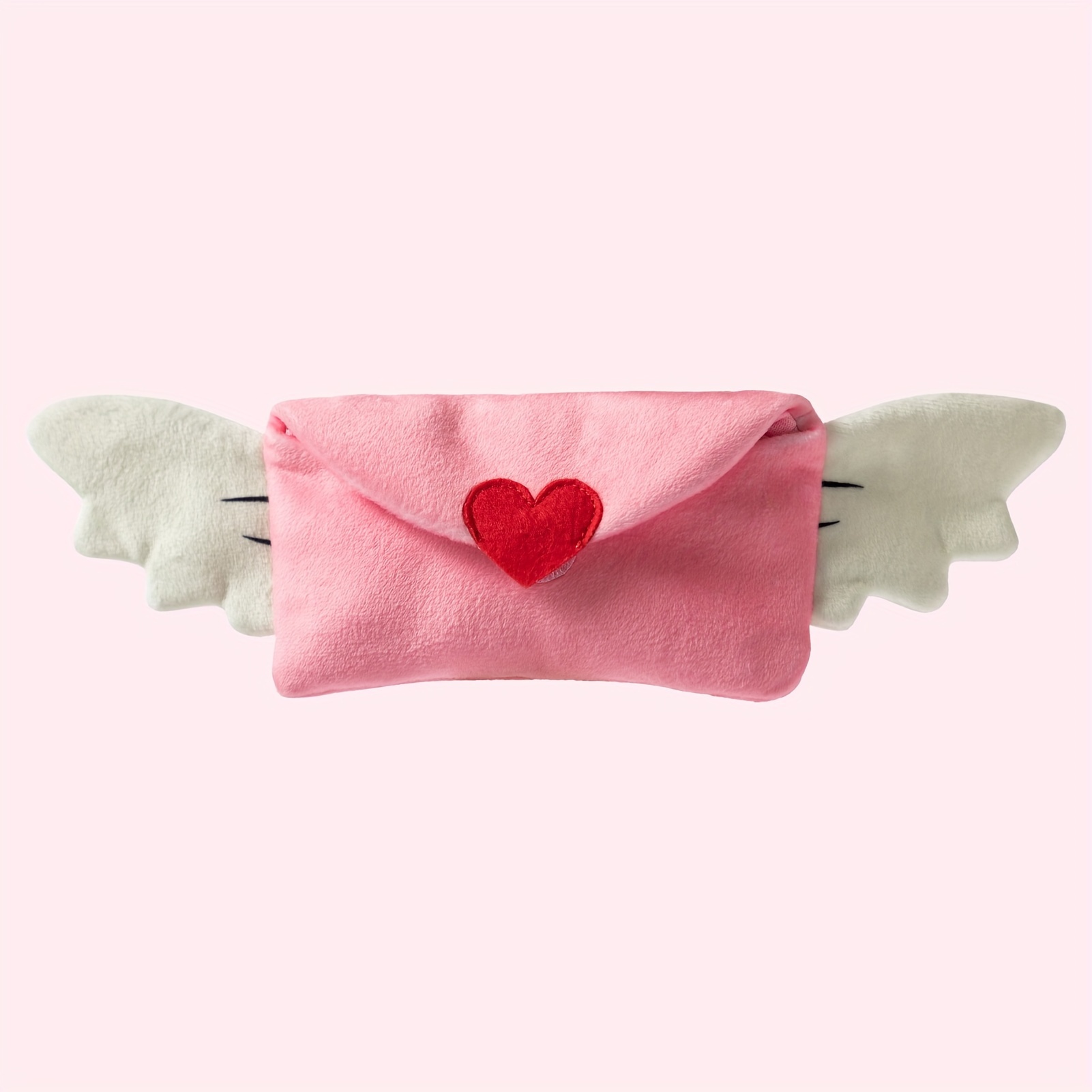 

1pc Interactive Plush Envelope Toy With Heart & Wings, No-battery And Crinkle Paper, Polyester , Pet Chew And Treat Hiding Toy For Dogs And Cats, Ideal Gift For Pet Entertainment, Without Battery