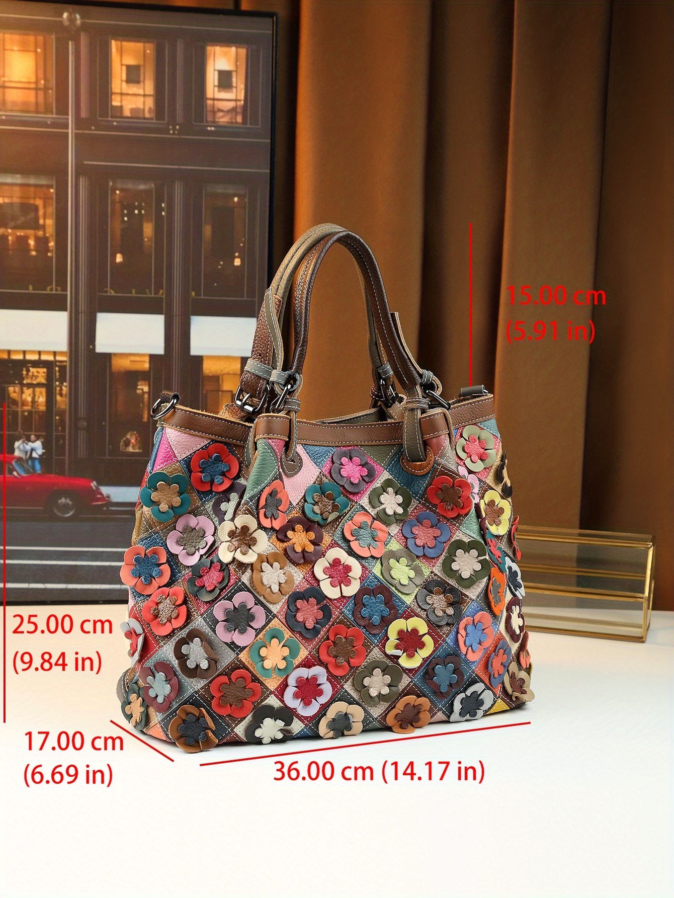 Tote bag bottom view showing structure