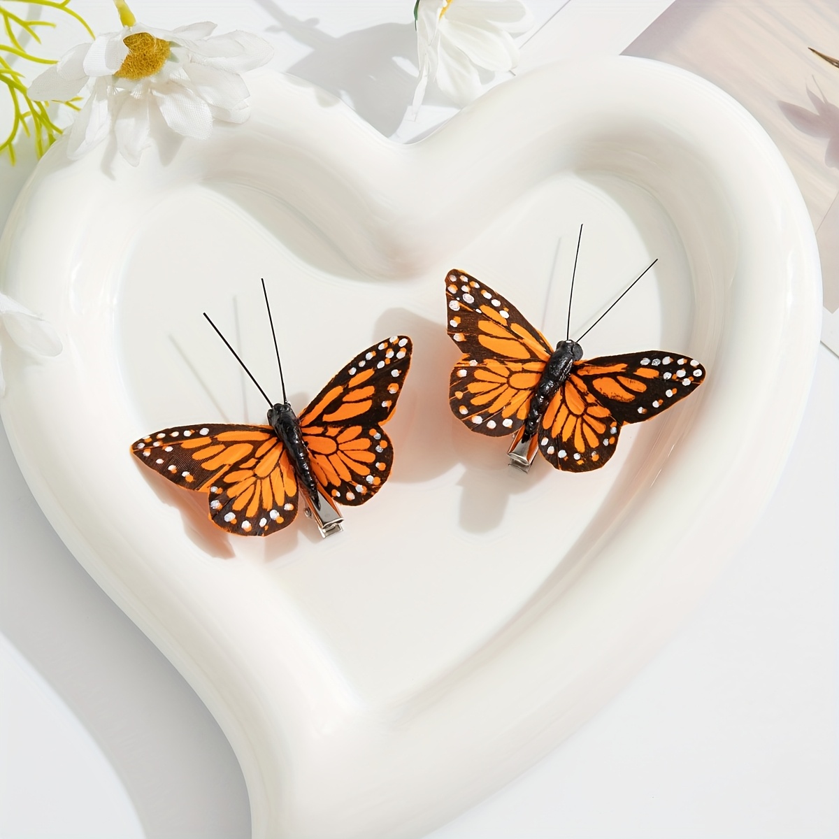 2pcs Fashionable And Elegant Simulated Hair Clips Suitable For Travel