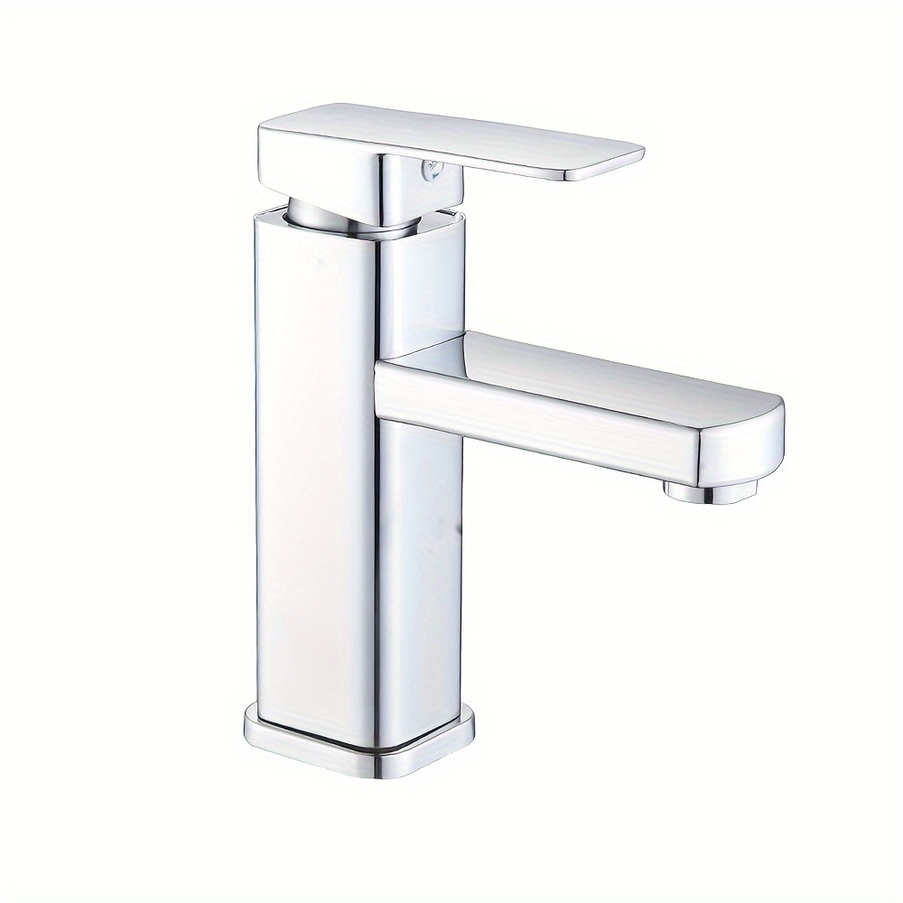 Bathroom Mixer Tap, Washbasin For Bathroom Sink, Single Lever Mixer Tap, Brass Chrome, Silvery