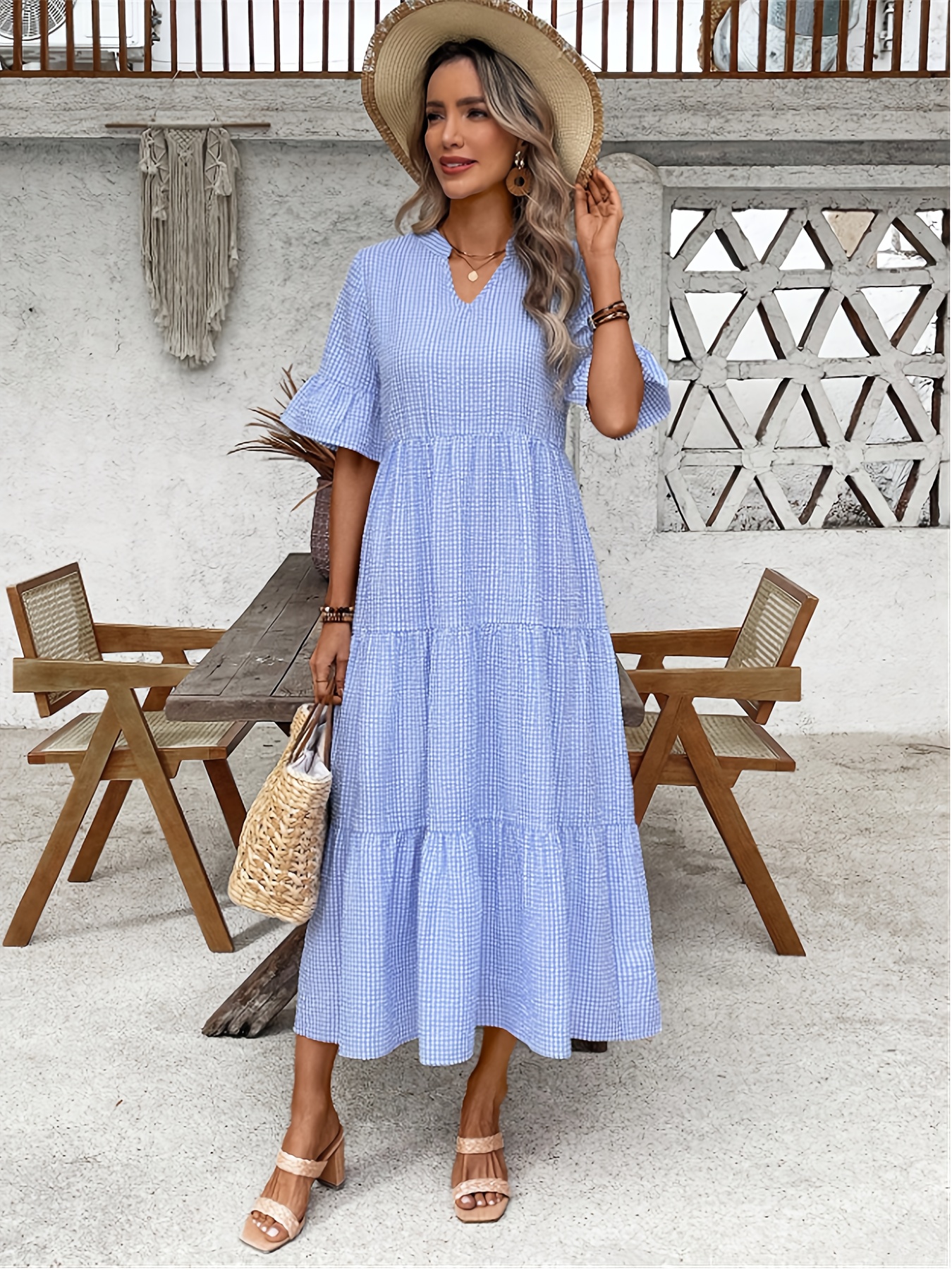 halter neck layered dress Ins halterneck layered long dress XS / White