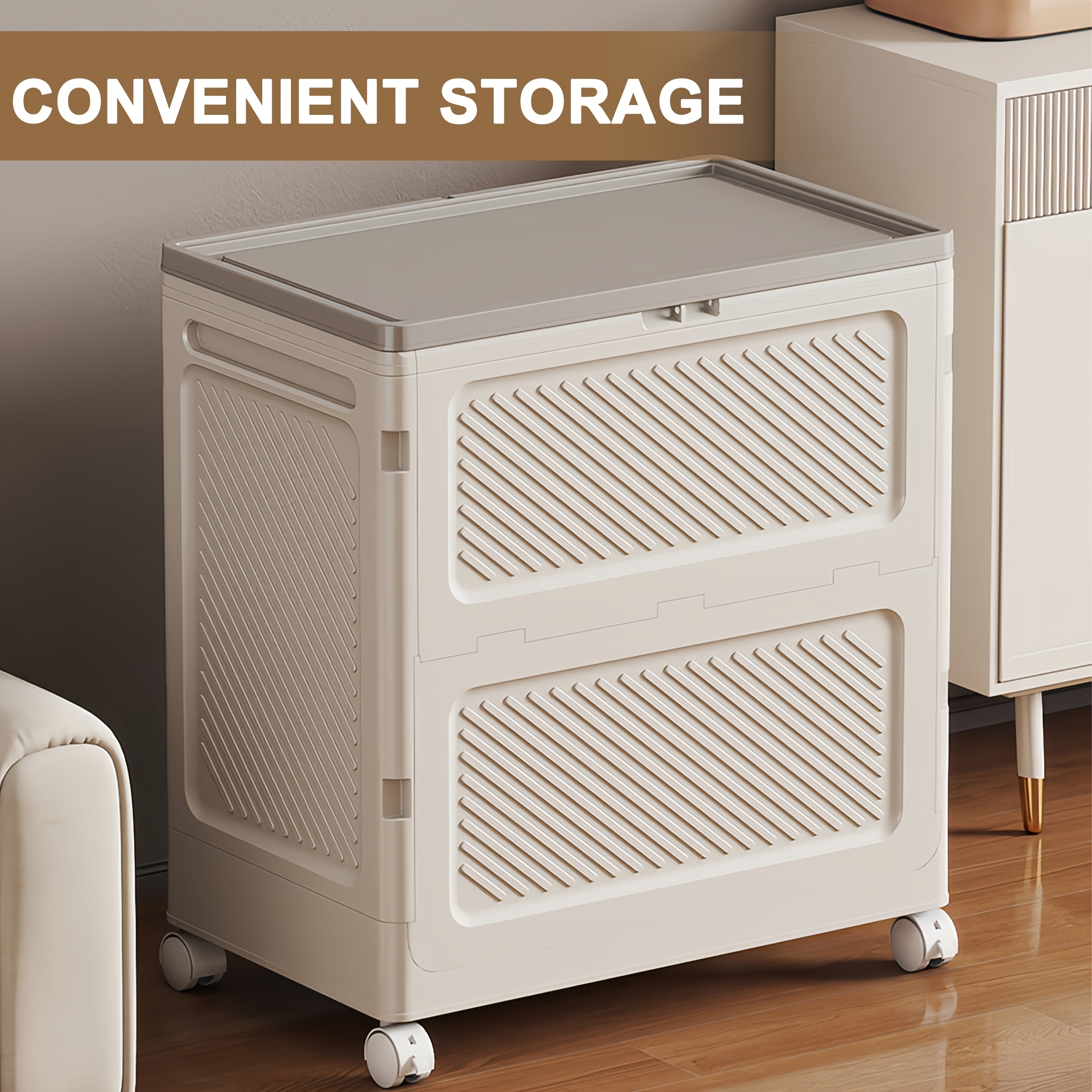 Large Capacity Waterproof And Dustproof Storage Box with Wheels, Multi Purpose Home Storage And Organization Solution Suitable for Bedroom, Living Room, Bathroom And Kitchen 9 Large Capacity Waterproof And Dustproof Storage Box with Wheels, Multi Purpose Home Storage And Organization Solution Suitable for Bedroom, Living Room, Bathroom And Kitchen - Image 9