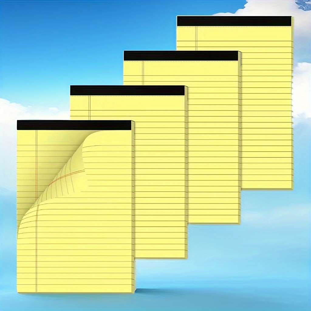 Legal Pads Yellow Note Pads Writing Pads Wide Ruled Legal - Temu