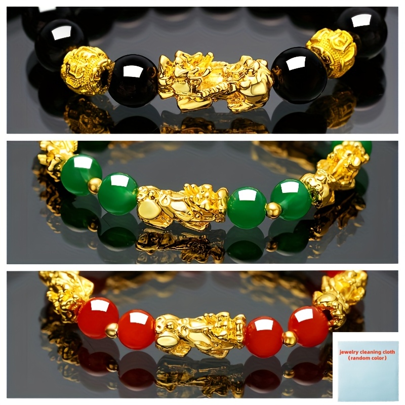 TEMU 3pcs Traditional Chinese Pixiu Bracelet, With Ancient Folklore, A Charm For Invoking Luck And Halloween