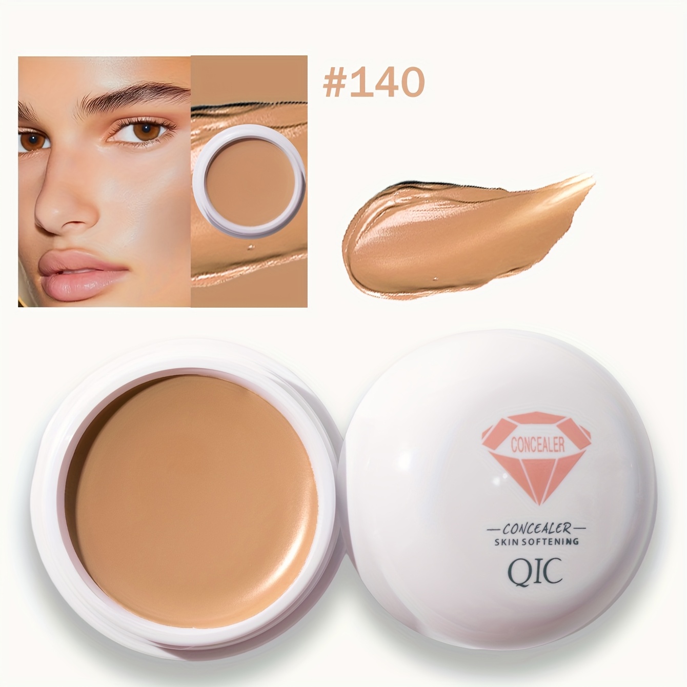 3-in-1 Full Coverage Concealer - Waterproof, Matte, Types, Hides, Dark Circles & Spots. Travel-size, Long-wear