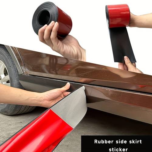 Car Side Skirt Anti-collision Strip Universal Anti-scratch All Black Self-adhesive Rust Scratch Cover Sports Body Skirt Sticker