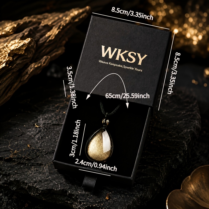 TEMU Exquisitely Teardrop-shaped Obsidian Pendants Are Suitable For Parents, Lovers, And Girl .