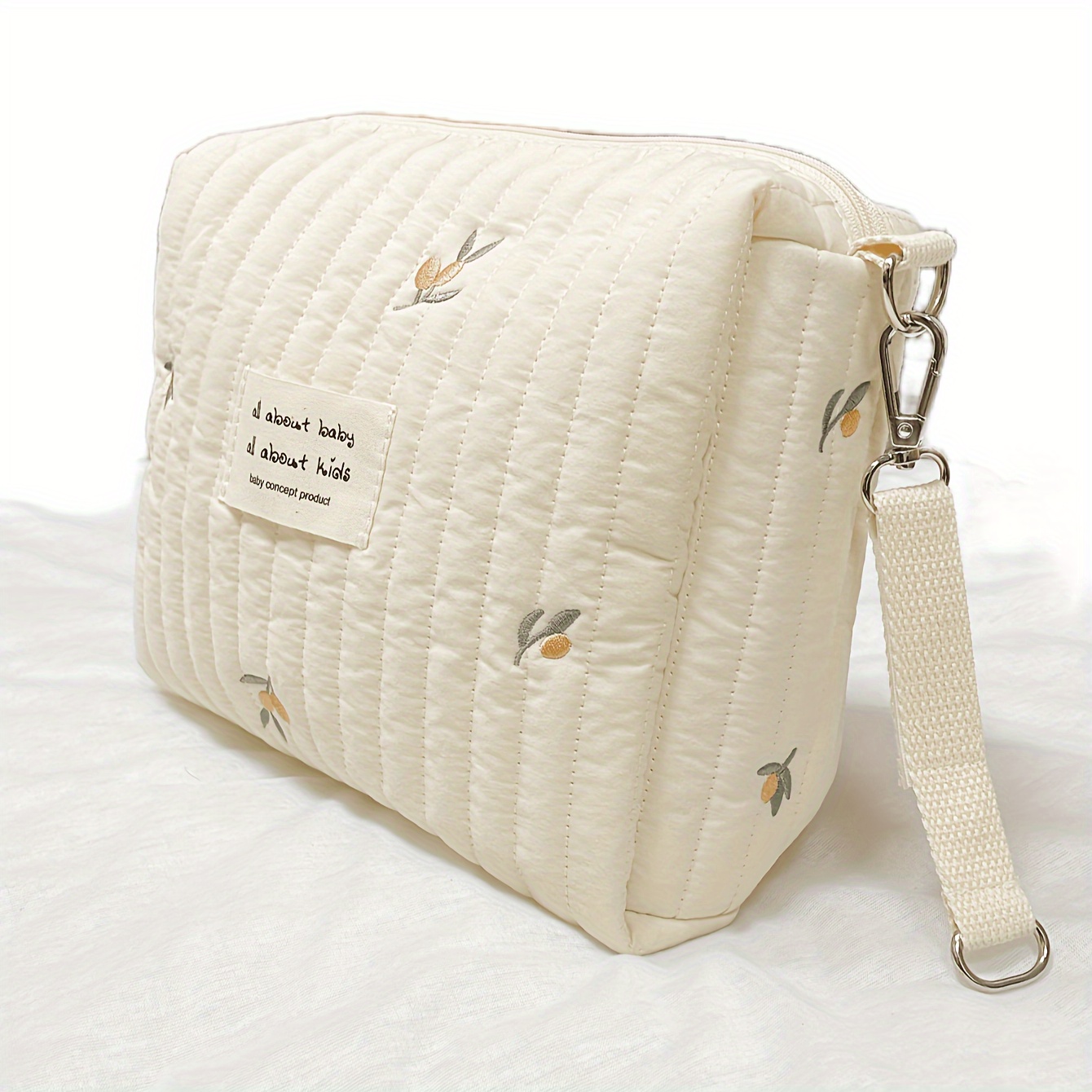 A Embroidered Hanging Bag For Strollers, Perfect For Storing Bottles, Diapers, And Other Essentials For Moms On The Go