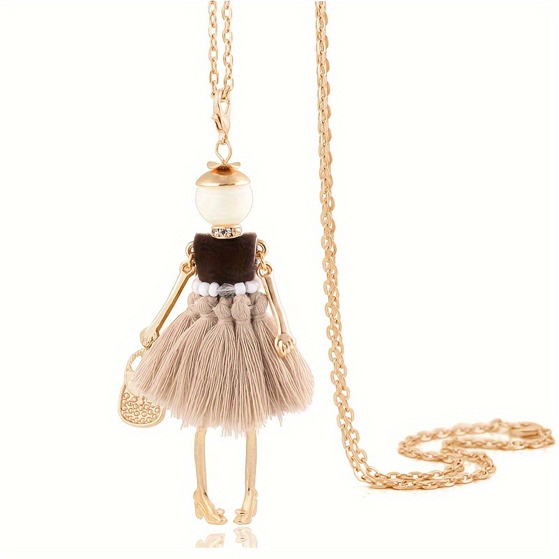 Image of Fashionable Women's Tassel Necklace, Handcrafted Pendant, Unique Wedding Banquet Accessory, Popular Holiday And Casual Vacation Jewelry