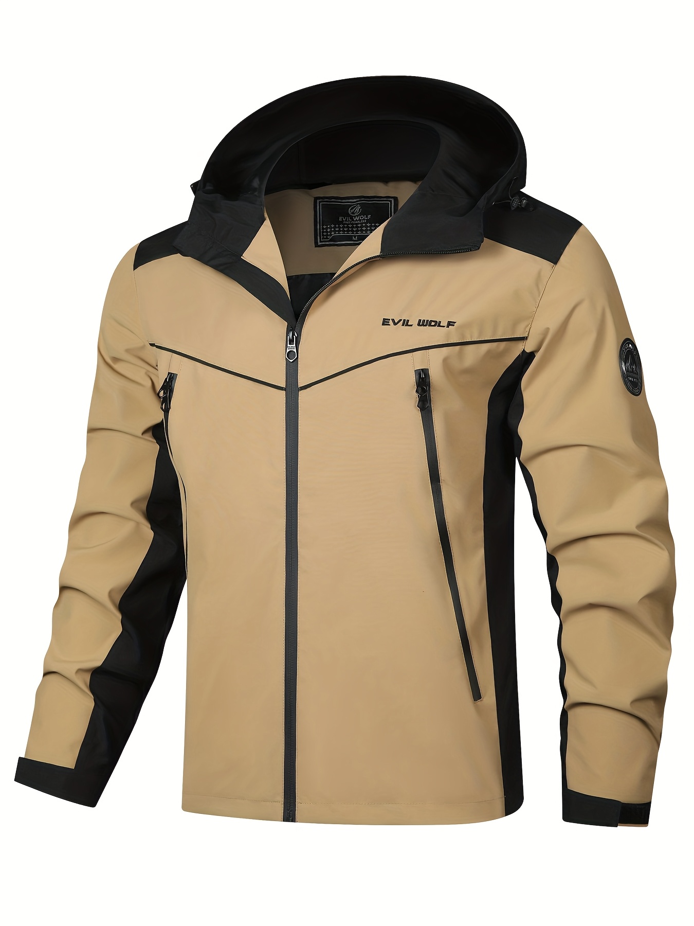 mens hooded jacket casual mountaineering coat for autumn and winter polyester color   outdoor clothing