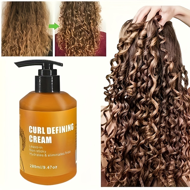 

280ml Defining Cream With Argan Oil, Leave-in Conditioning Cream, Defines And Leaves Strong Curly Hair, Enhances Shine And Hydrates Without Sticky Residue