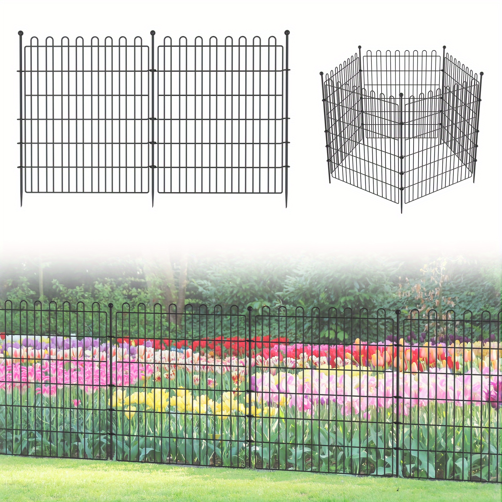 

Decorative For , Rustproof For Dog, , And Stakes, 10 Panels, 40 In (h) X 23.6 Ft (l)