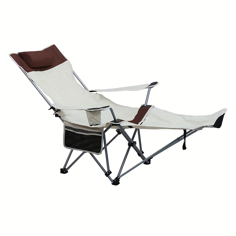 

1pc Portable Chair, Square Outdoor Deck Recliner With Design For Fishing, Camping, And Lunch