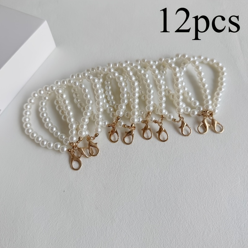 TEMU 12pcs Cadenas Cortas de de Perlas, Llavero para Bolso para Teléfono