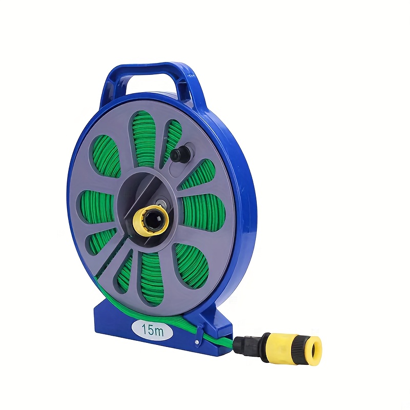 1 Set of 15m/590in Garden Hose with Water Gun Nozzle, EU/US Standard Adapter Included, Comes with Hose Reel, Water Gun, and Adapters. Leak-proof, Lightweight, Durable Braided Cover. Suitable for Outdoor Watering, Car Washing, and Floor Cleaning.