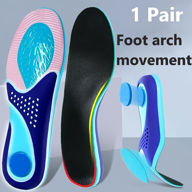1 Pair Of Support Insoles For Men And Women, High Elasticity Three-point Stability Ed Cushioning Shoe Inserts With Comfortable For Sports