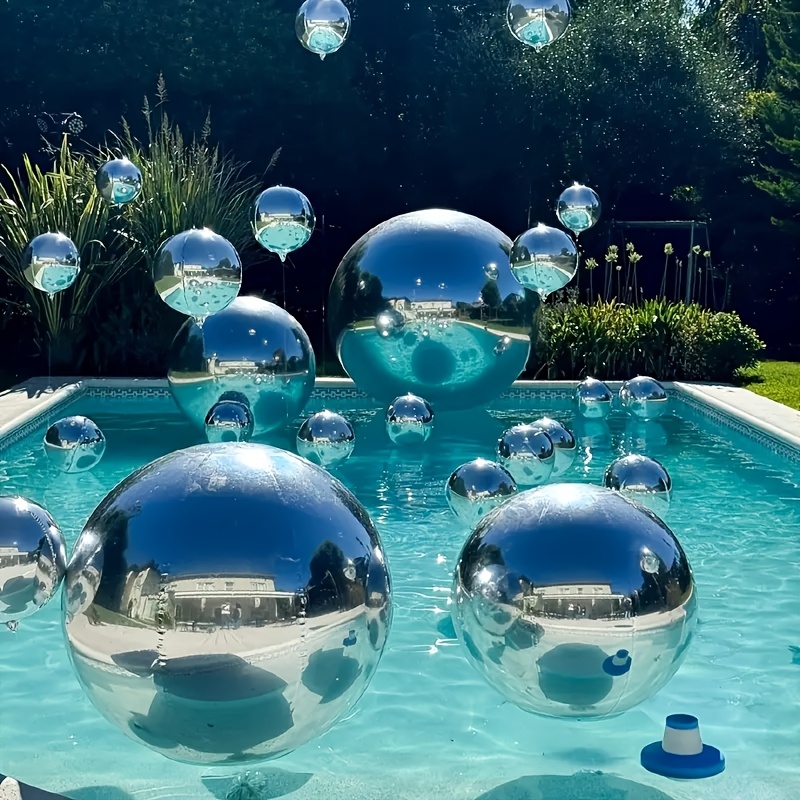 TEMU Giant Sparkling Inflatable Mirror Ball - Reusable Sparkling Disco Ball For Party, Wedding, And Event Decoration, Large Aluminum Foil Hanging